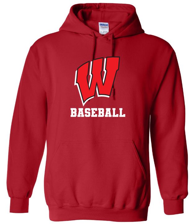 Halifax West High School - Red W Baseball Hoodie (Full Chest)
