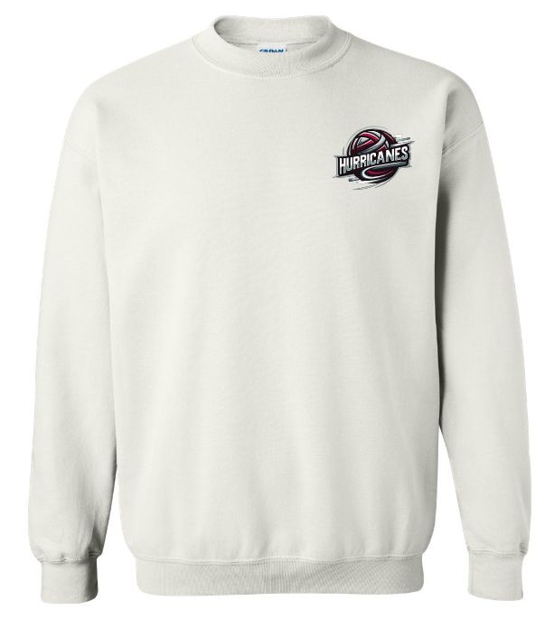 Corridor Volleyball Club - White East Hants Hurricanes Logo Crewneck Sweatshirt (Left Chest Logo)