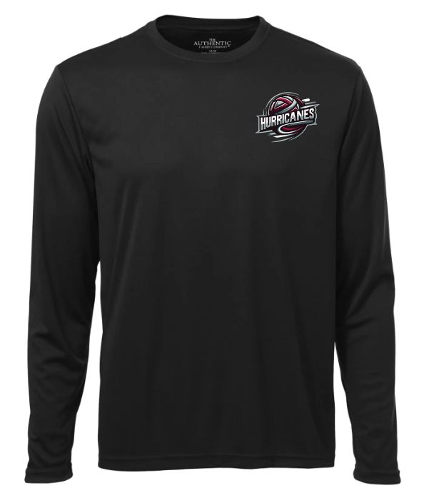 Corridor Volleyball Club - Black East Hants Hurricanes Logo Long Sleeve Moist Wick Shirt (Left Chest Logo)