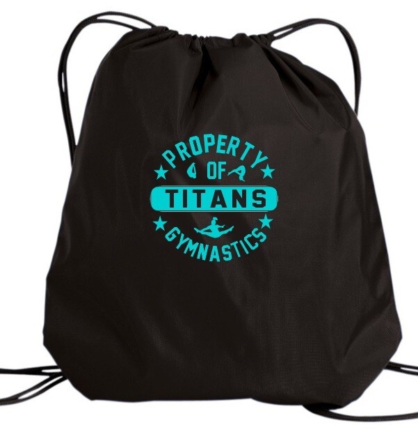 Titans Gymnastics &amp; Trampoline - Black Property of Titans Cinch Bag