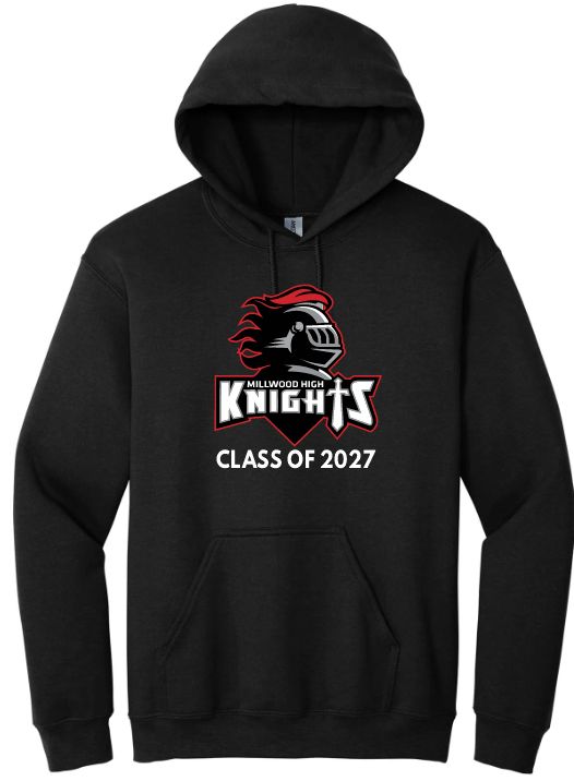 Millwood High - Black Millwood High Logo Class of 2027 Hoodie (Full Chest)