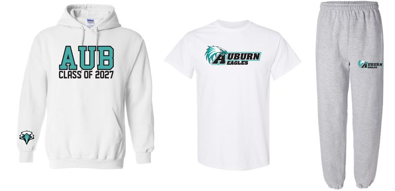 Auburn High -  Auburn Class of 2027/Auburn Eagles Bundle  (Hoodie, Cotton T-Shirt &amp; Sweatpants)
