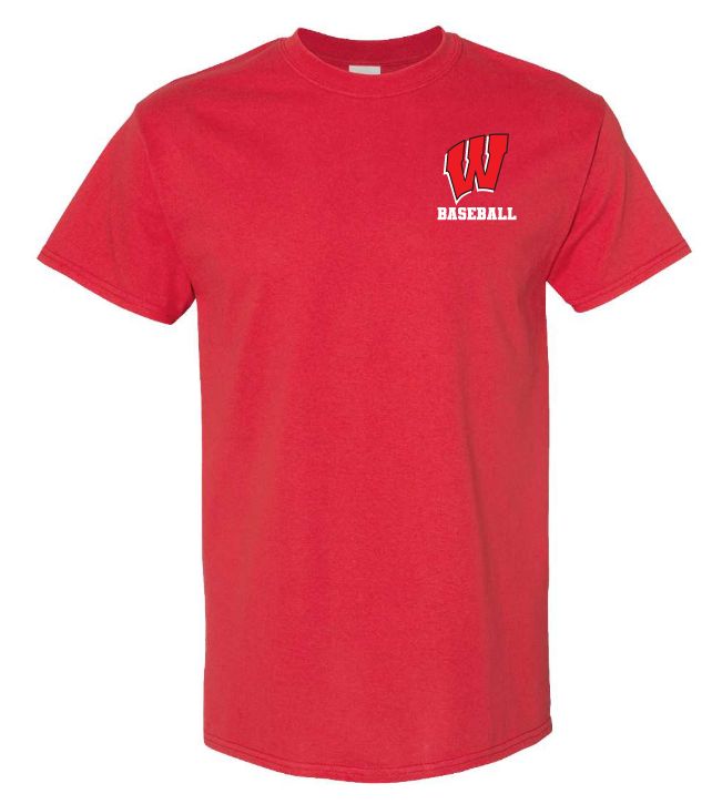 Halifax West High School - Red W Baseball T-Shirt (Left Chest)