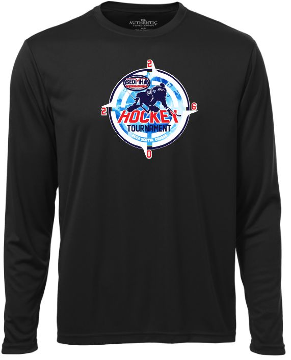SEDMHA Minor Hockey Tournament - Black SEDMHA 2026 Long Sleeve Performance Shirt (Full Chest)