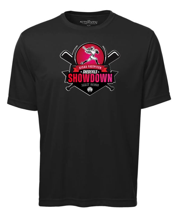 She Devils Show Down - Black Short Sleeve Moist Wick (Full Chest)