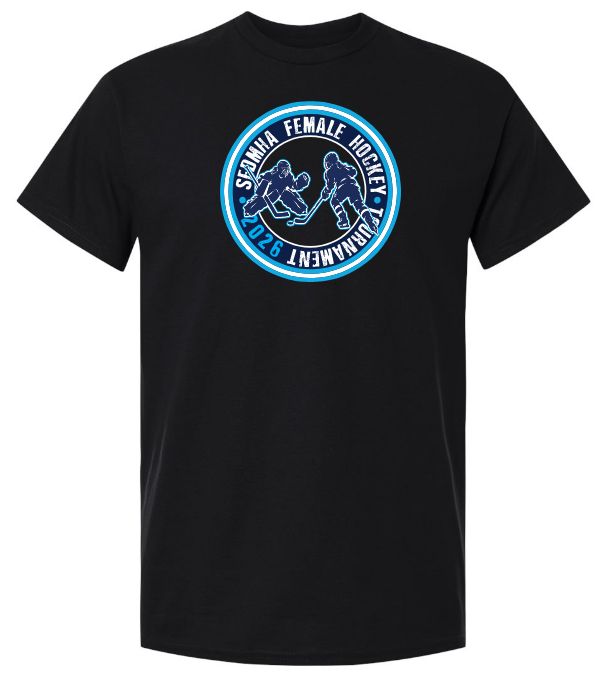 SEDMHA Female Hockey Tournament - Black SEDMHA Cotton T-Shirt (Full Chest)