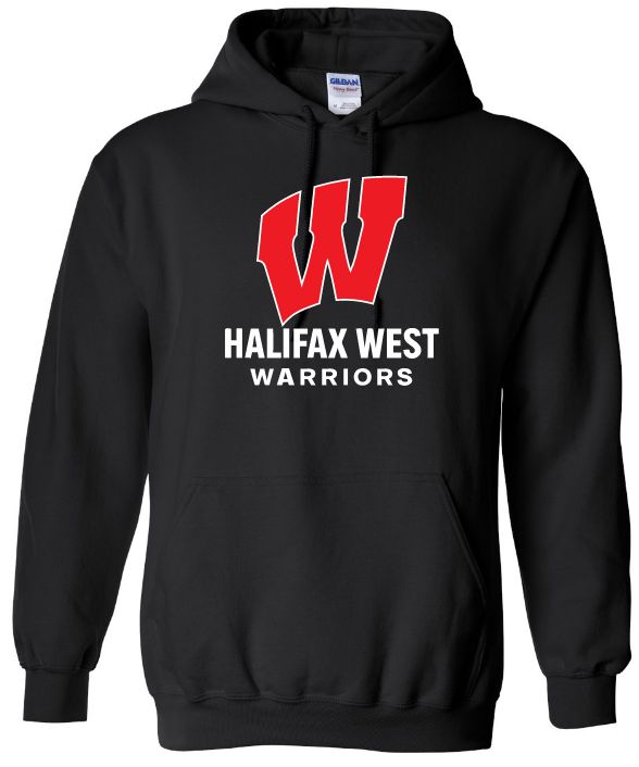 Halifax West High School - Black W Warriors Hoodie (Full Chest)