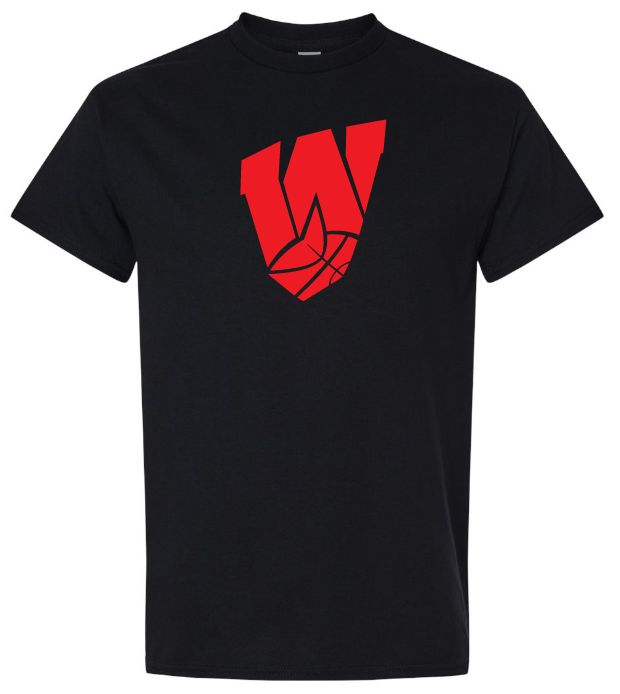 Halifax West High School - Black W with Basketball T-Shirt (Full Chest)