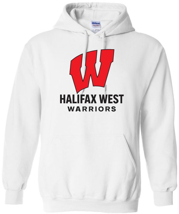 Halifax West High School - White W Warriors Hoodie (Full Chest)