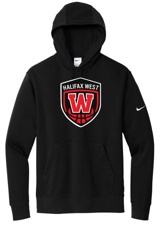 Halifax West High School - Black W Basketball Shield Nike Hoodie (Full Chest)