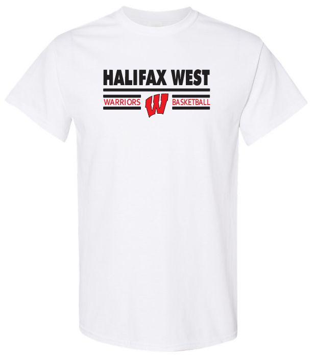 Halifax West High School - White Halifax West Basketball T-Shirt (Full Chest)