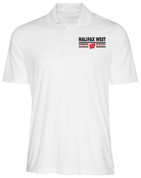 Halifax West High School - White Halifax West Basketball Pro Team Polo Shirt (Left Chest)
