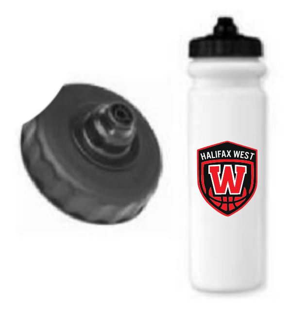Halifax West High School - W Basketball Shield Pro Squeeze Water Bottle (Black Logo)