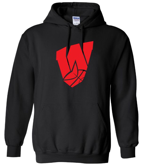 Halifax West High School - Black W with Basketball Hoodie (Full Chest)
