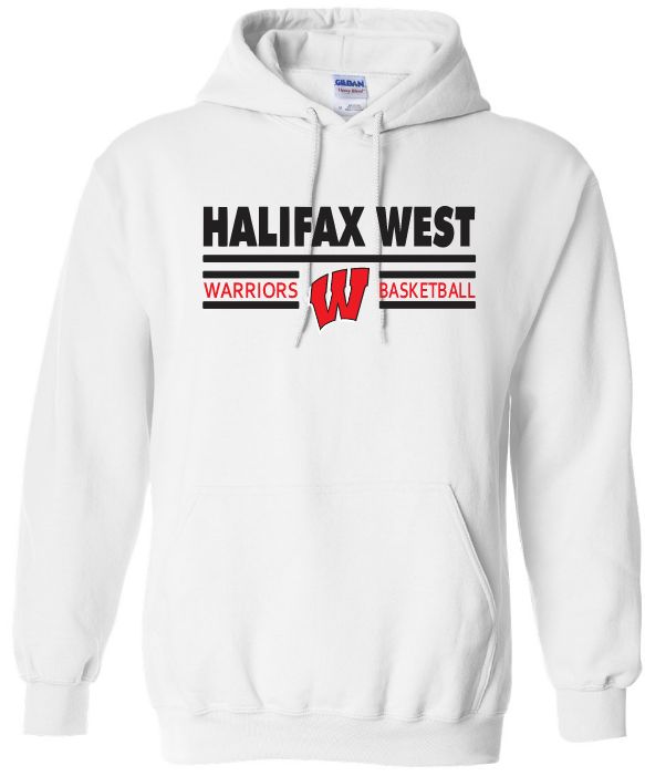 Halifax West High School - White Halifax West Basketball Hoodie (Full Chest)