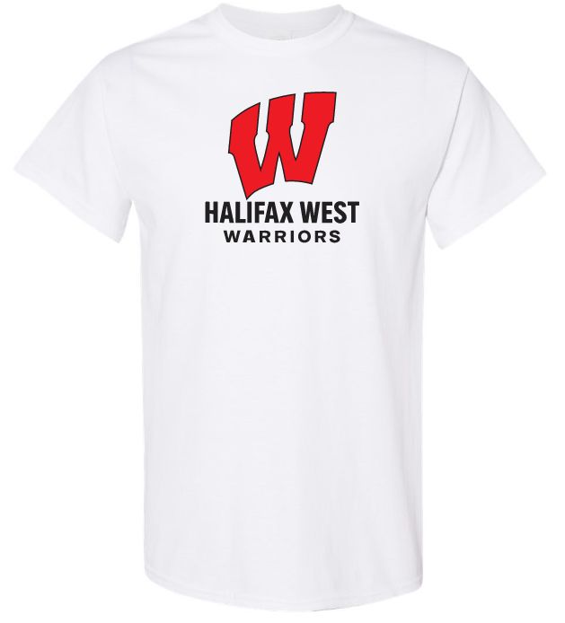 Halifax West High School - White Halifax West Warriors T-Shirt (Full Chest)