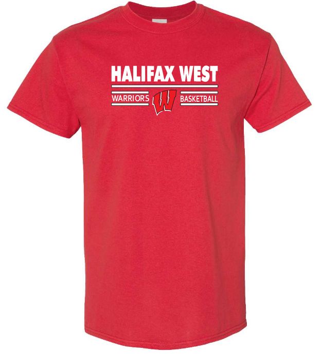 Halifax West High School - Red Halifax West Basketball T-Shirt (Full Chest)