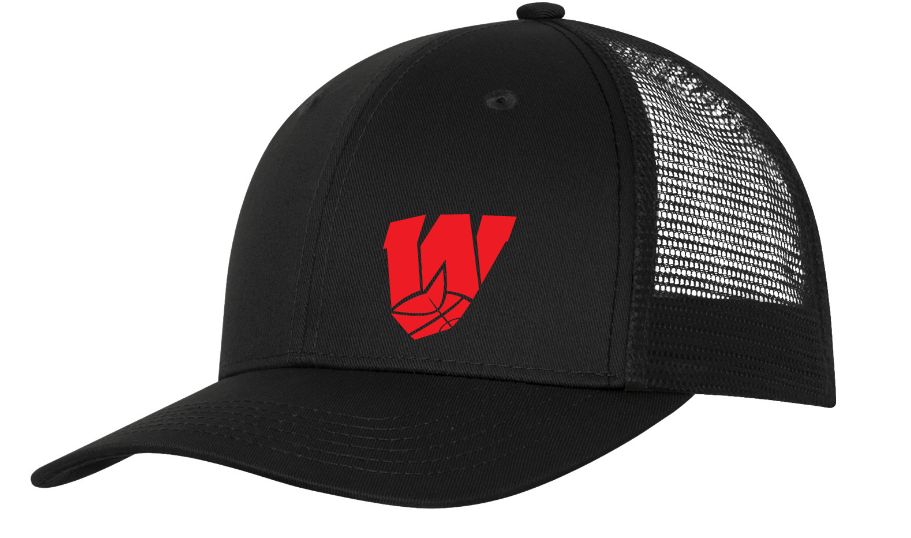 Halifax West High School - Black W with Basketball Trucker Cap