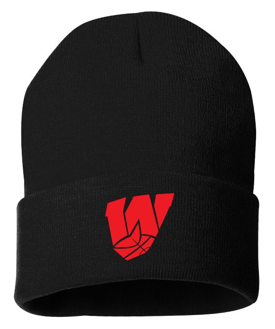 Halifax West High School - Black W with Basketball Cuffed Beanie