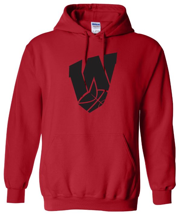 Halifax West High School - Red W with Basketball Hoodie (Full Chest)