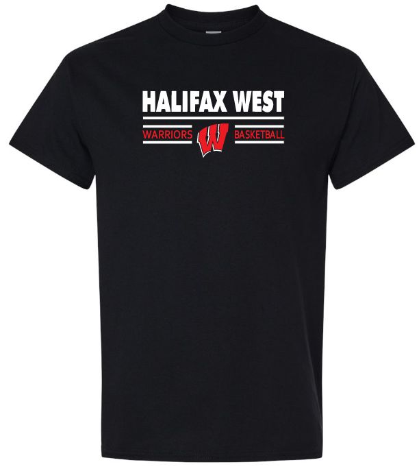 Halifax West High School - Black Halifax West Basketball T-Shirt (Full Chest)
