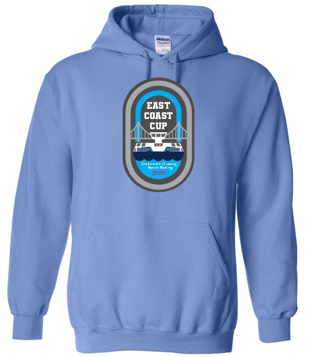 East Coast Cup Speed Skating - Carolina Blue Hoodie (Full Chest)