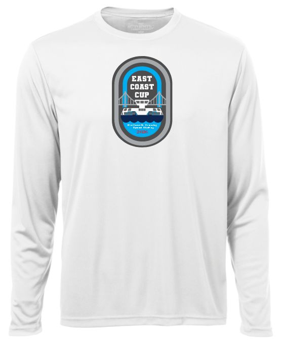 East Coast Cup Speed Skating - White Long Sleeve Performance Shirt (Full Chest)
