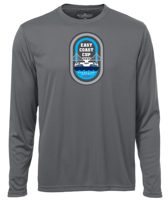 East Coast Cup Speed Skating - Coal Grey Long Sleeve Performance Shirt (Full Chest)