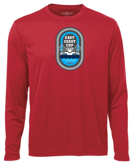 East Coast Cup Speed Skating - Red Long Sleeve Performance Shirt (Full Chest)