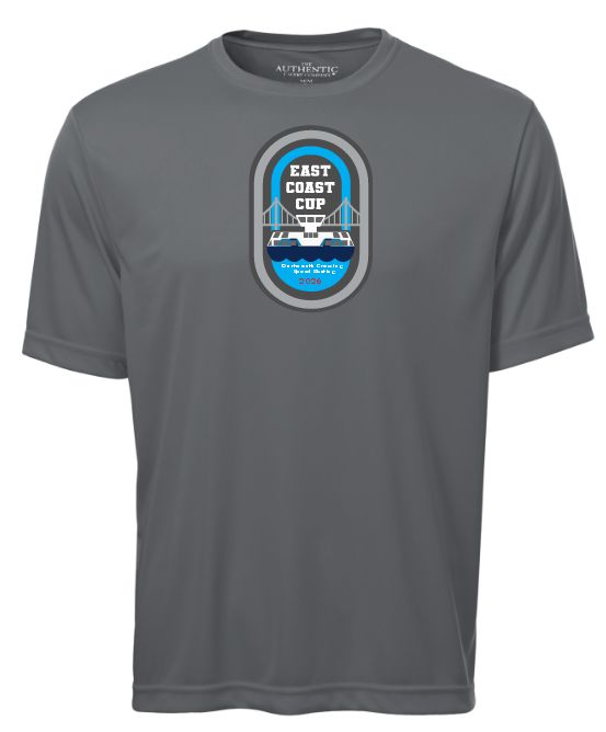 East Coast Cup Speed Skating - Coal Grey Short Sleeve Performance Shirt (Full Chest)