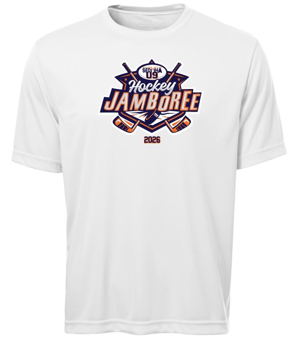 SEDMHA U9 Jamboree - White U9 Jamboree 2026 Short Sleeve Performance Shirt (Full Chest)