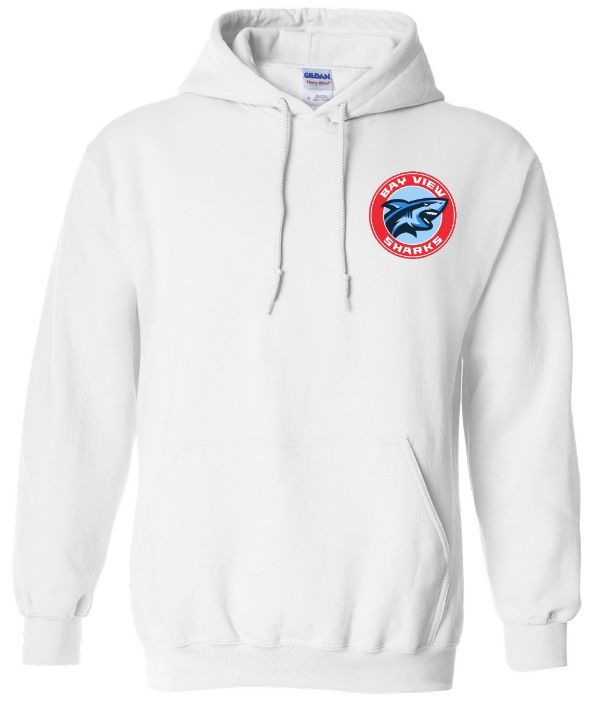 Bay View High - White Bay View Sharks Hoodie (Left Chest)