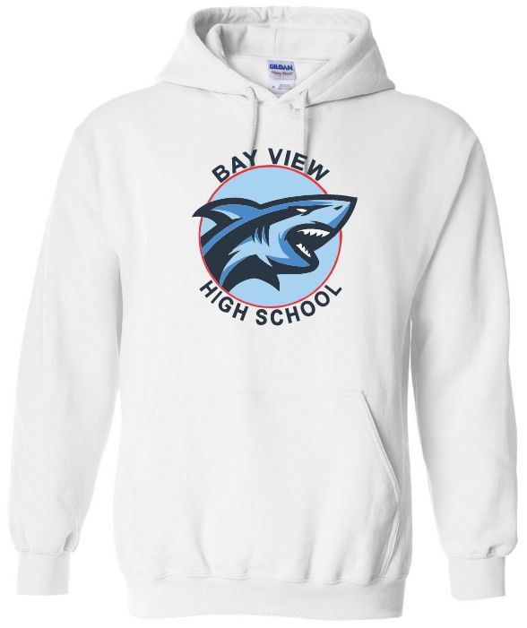 Bay View High - White Bay View High School Hoodie (Full Chest)