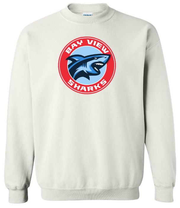 Bay View High - White Bay View Sharks Crewneck Sweatshirt (Full Chest)