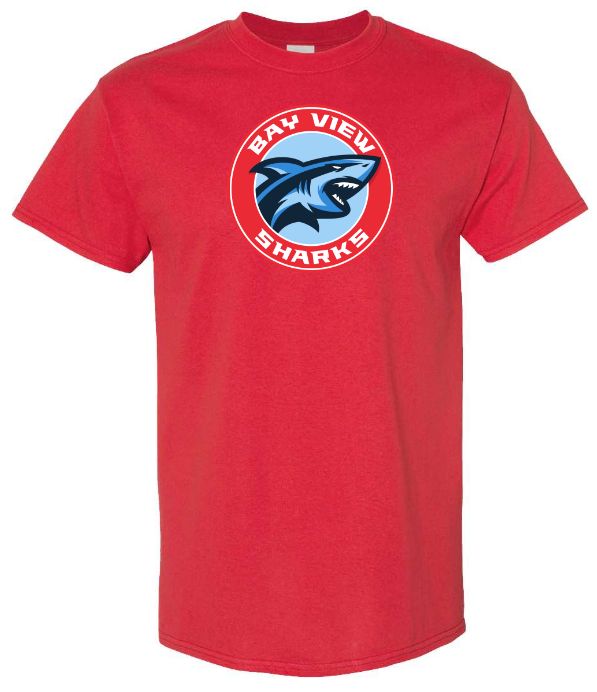Bay View High - Red Bay View Sharks T-Shirt (Full Chest)