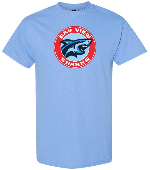 Bay View High - Carolina Blue Bay View Sharks T-Shirt (Full Chest)