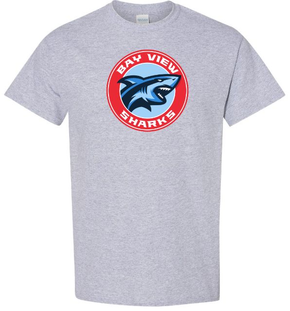 Bay View High - Sport Grey Bay View Sharks T-Shirt (Full Chest)