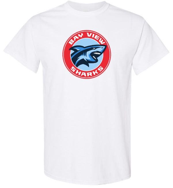 Bay View High - White Bay View Sharks T-Shirt (Full Chest)