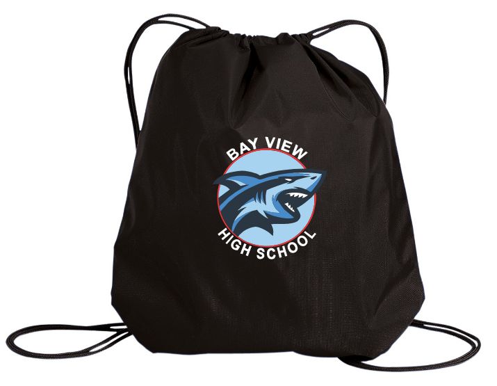 Bay View High - Black Bay View High School Cinch Bag (Light Blue, Red, White)