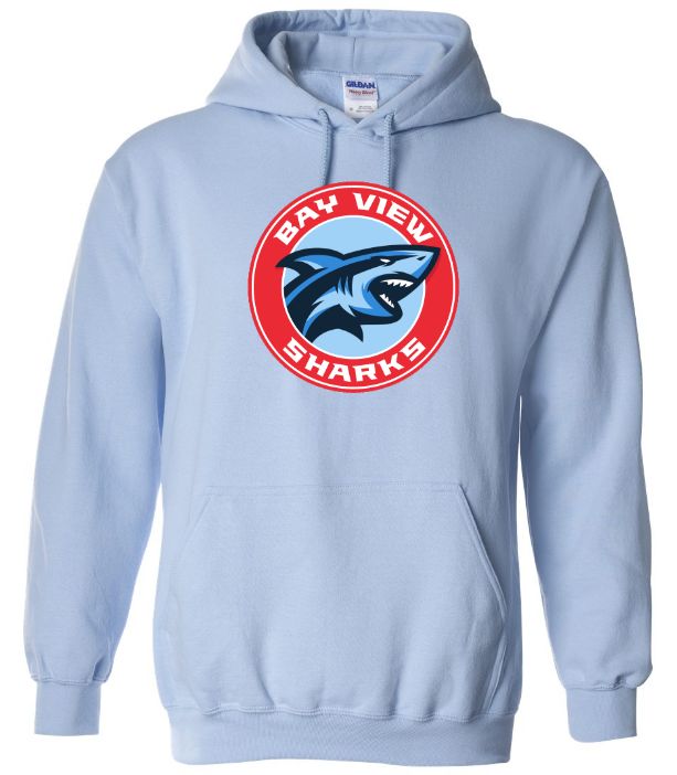 Bay View High - Carolina Blue Bay View Sharks Hoodie (Full Chest)