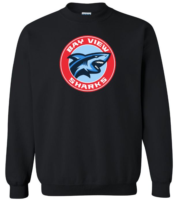 Bay View High - Black Bay View Sharks Crewneck Sweatshirt (Full Chest)