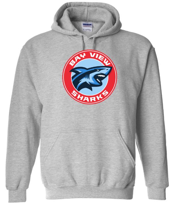 Bay View High - Sport Grey Bay View Sharks Hoodie (Full Chest)