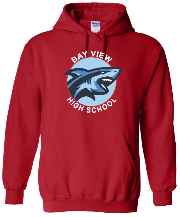 Bay View High - Red Bay View High School Hoodie (Full Chest)