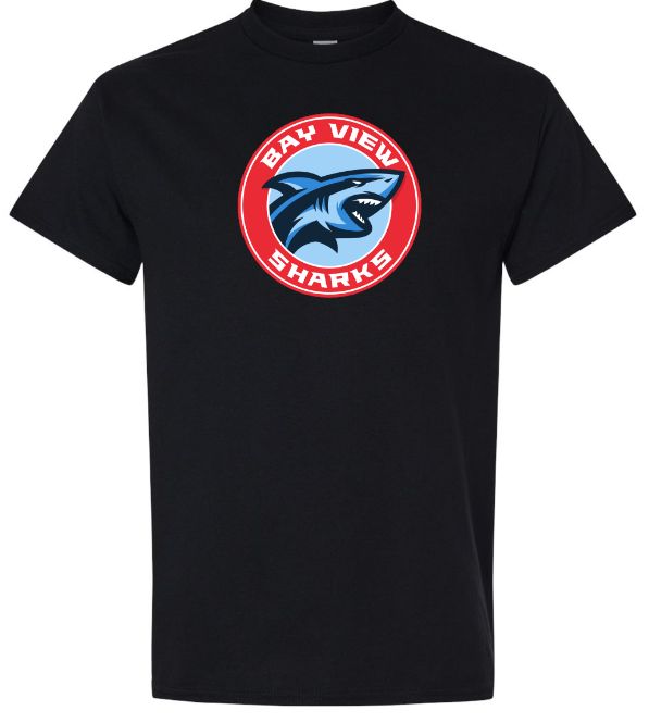 Bay View High - Black Bay View Sharks T-Shirt (Full Chest)