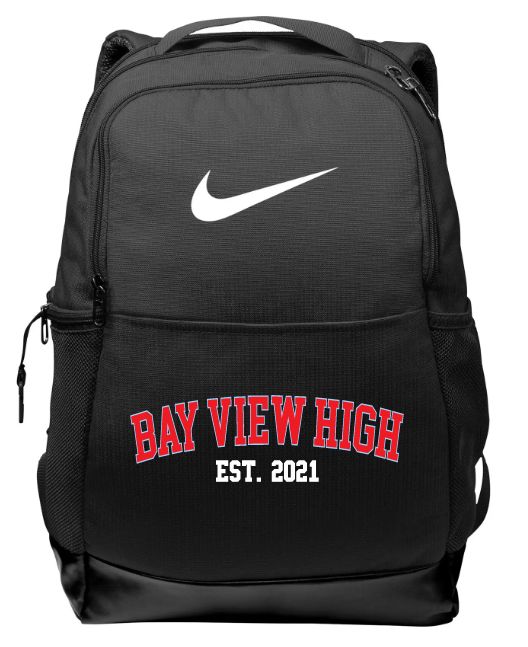 Bay View High - Black Bay View Est.2021 Nike Backpack (Light Blue, Red, White)