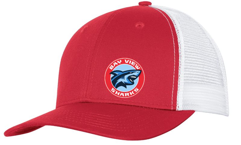 Bay View High - Red/White Bay View Sharks Trucker Cap