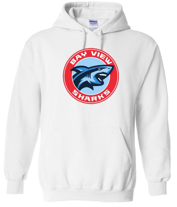 Bay View High - White Bay View Sharks Hoodie (Full Chest)