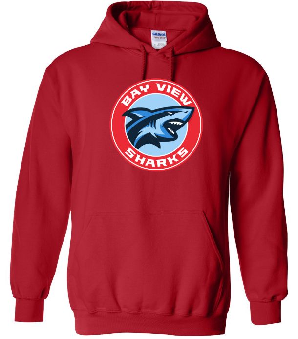 Bay View High - Red Bay View Sharks Hoodie (Full Chest)