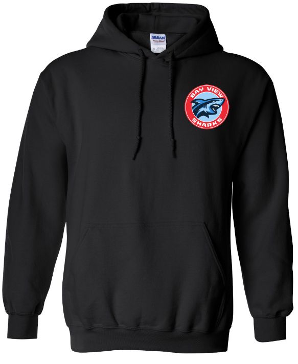 Bay View High - Black Bay View Sharks Hoodie (Left Chest)