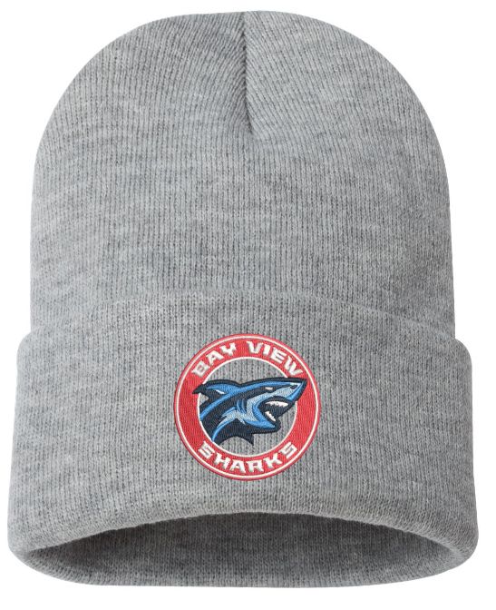 Bay View High - Athletic Grey Bay View Sharks Cuffed Beanie